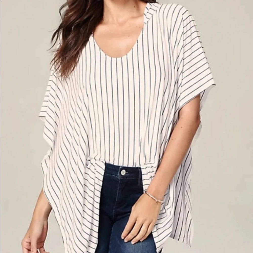 Bebe White Hooded Poncho